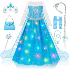 Meland princess dress light-up glow for magical playtime and photos
