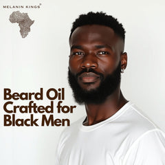 Melanin Kings Beard Oil ingredients close-up highlighting Baobab and Marula nourishment