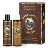 Melanin Kings Beard Wash bottle front, showcasing cleansing formula for coarse beards.
