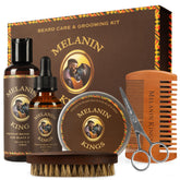 Melanin Kings Beard Wash bottle shows hydrating formula for healthier skin and beard.
