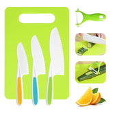 Melican Kids Knife Set front view demonstrates safe starter tools for little chefs.