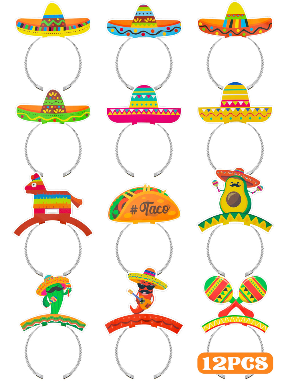 Melisheer colorful sombrero headband design adds festive flair for Mexican-themed parties.