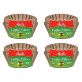 Melitta 8-12 cup basket filter in natural brown with sturdy shape for consistent brewing.