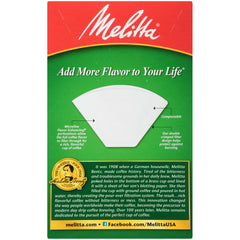 Melitta Cone Filter #2 double crimp design for tear-free brewing.