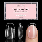 MelodySusie Extra Short Ballerina X nails packaging shows 300 tips for a precise fit.