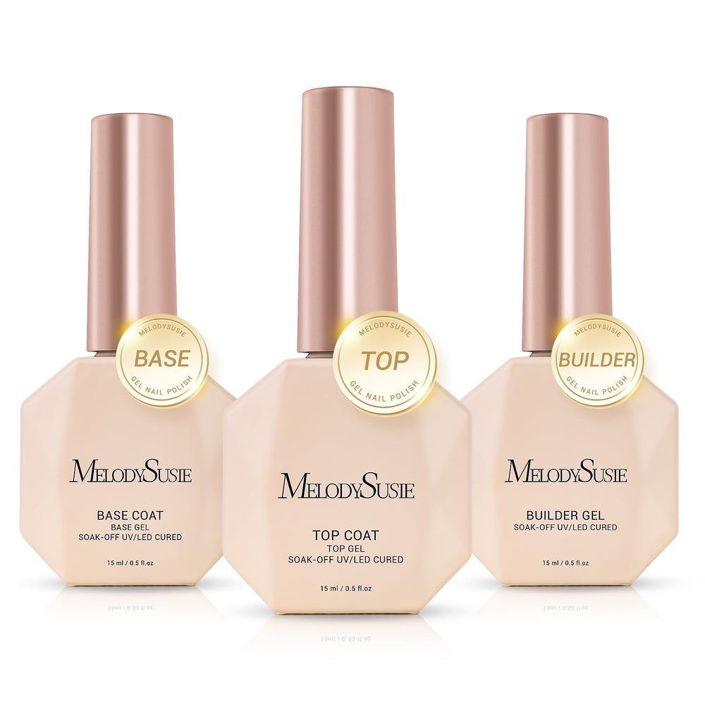 MelodySusie top coat builder gel bottle for glossy finish and durability