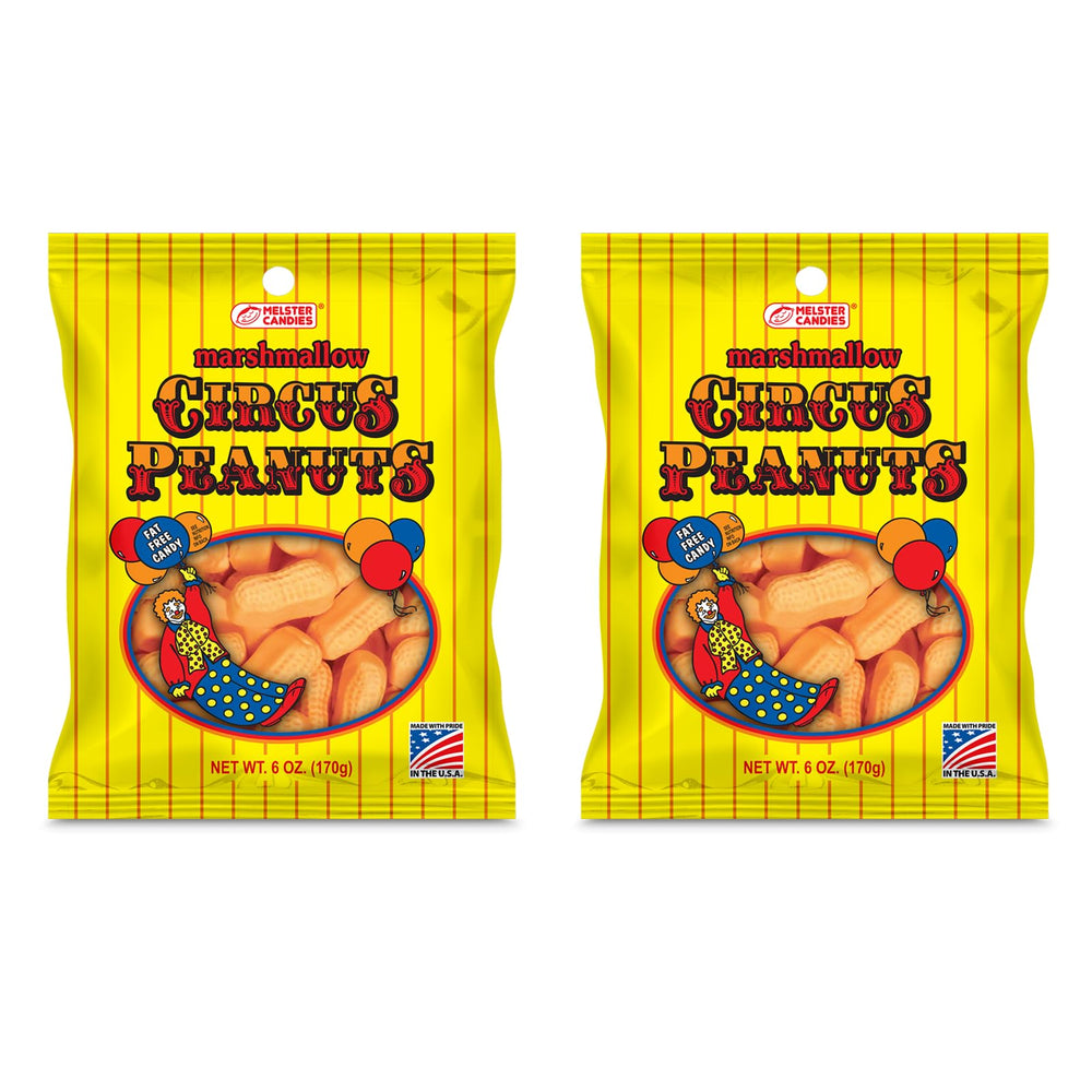 Melster Candies Classic Circus Peanuts bag front for nostalgic snacking and sharing.