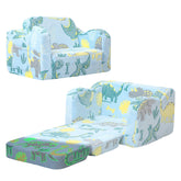 MeMoreCool glowing dinosaur chair front view showing soft, kid-friendly seating for reading
