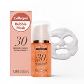 MENOKIN bubble mask pour activates foamy micro-bubbles for a refreshing cleanse.