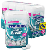 Mentos Clean Breath hard mints in wintergreen packaging for on-the-go freshness.