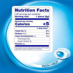 Close-up of Fresh Mint flavor pieces for quick refreshment on the go.