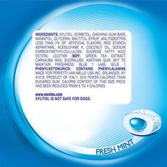 Xylitol-based sugar-free gum from Mentos supports sugar-free snacking.