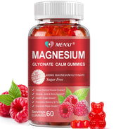 MENXI Magnesium Gummies bottle with 60 raspberry chews for daily calm and muscle comfort.