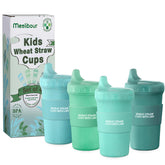 Meolibour wheat straw sippy cup spill-proof for mess-free meals