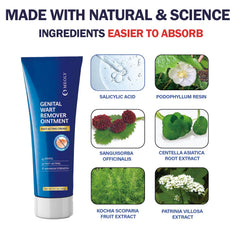 MEOLY genital wart remover cream application tip shows convenient dab-on method.