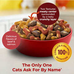 Meow Mix Basted Bites closeup; extra flavorful bits for cats