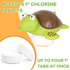 Merkia Turtle floating chlorine floater maintains consistent release for spa water.