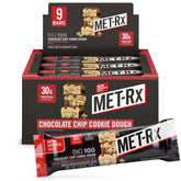 MET-Rx Big 100 Bar pack on shelf for on-the-go protein.