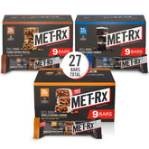 MET-Rx Big 100 Colossal packaging display for on-the-go nutrition.