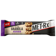 MET-Rx Big 100 Granola Bar side view of the chocolate chip pack