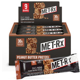MET-Rx Big 100 Peanut Butter Pretzel bar, front view, convenient post-workout energy.