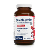 Metagenics Bone Builder Plus bottle showcasing high-absorption MCHC for bone support.