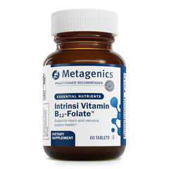 Metagenics Intrinsi B12-Folate bottle front showing daily energy support vibe