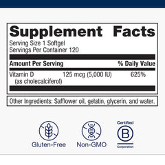 D3 softgels with coconut and MCT oil carrier for bioavailability