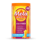 Metamucil 4-in-1 fiber bottle on counter suggesting daily digestive support