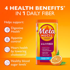 Metamucil orange flavor powder for easy, sugar-free fiber addition