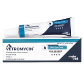 METEPET Vetromycin eye ointment tube for gentle daily eye care.