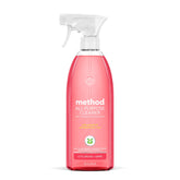 Method All-Purpose Cleaner Pink Grapefruit bottle pour showing quick stain lifting on counters.