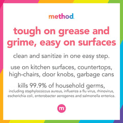 Cleaner removes stubborn grease from a greasy kitchen counter
