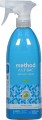Method antibacterial bathroom cleaner spearmint spray tackles grime on tile.