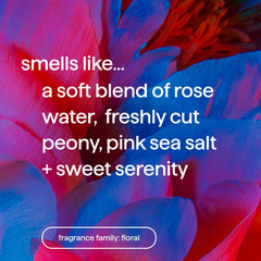 Method Pure Peace label closeup featuring peony and rose water ingredients