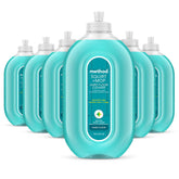 Method hardwood floor cleaner bottle with spearmint sage scent for easy one-step cleaning.