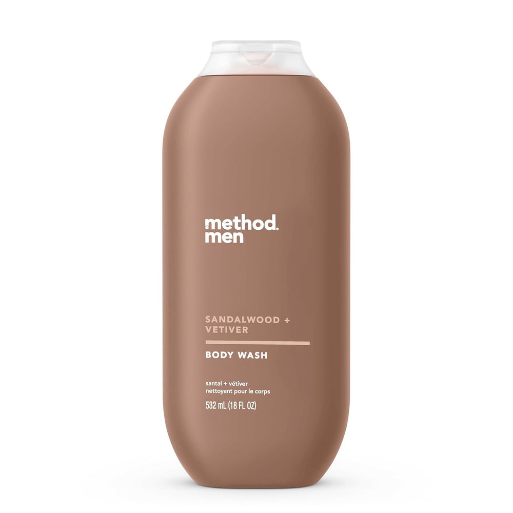 Method Men sandalwood vetiver bottle showcasing premium fragrance for daily use