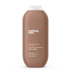 Method Men sandalwood vetiver bottle showcasing premium fragrance for daily use