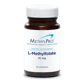 MethylPro L-Methylfolate bottle front view highlighting active folate for focus.
