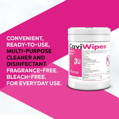 Metrex CaviWipes dispenser with wipes for quick one-step cleaning.
