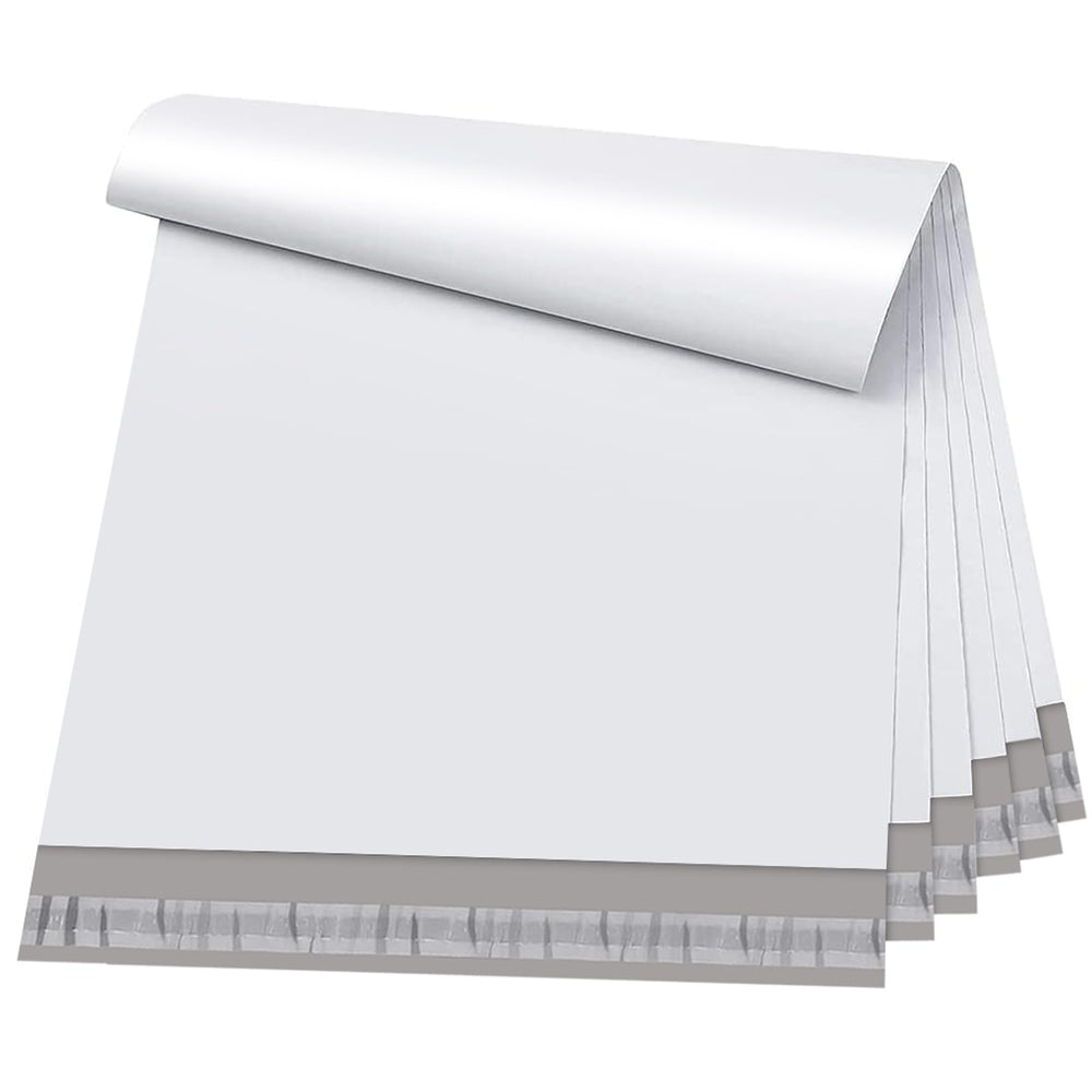 METRONIC poly mailers 19x24 white pack for clothing shipments.