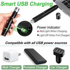 MEUSNO USB-rechargeable laser pointer charging via USB port
