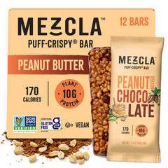Mezcla Puff-Crispy peanut butter chocolate bar packaging highlights flavor and convenience