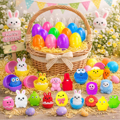 MEZHOBBY Easter egg featuring animal squishies for playful surprises.