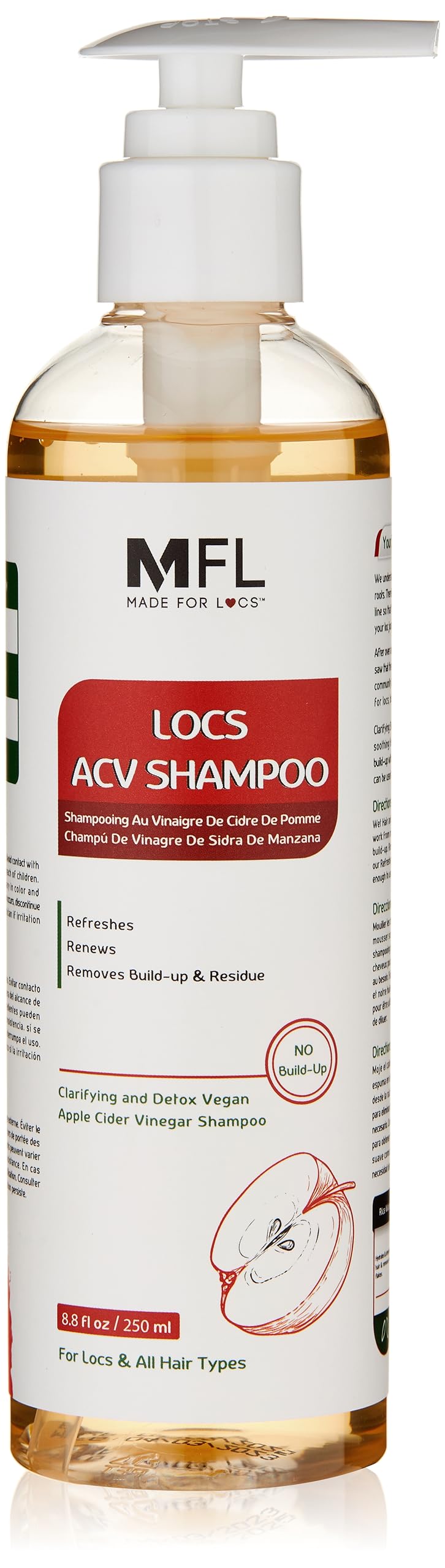 MFL Made For Locs apple cider vinegar shampoo bottle for deep cleansing