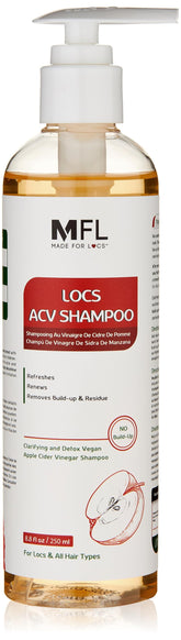 MFL Made For Locs apple cider vinegar shampoo bottle for deep cleansing