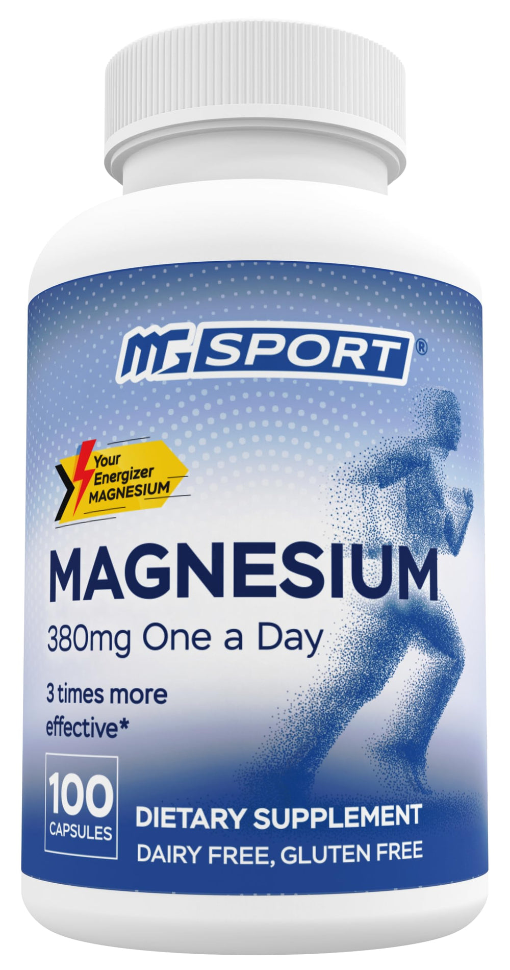 MGSPORT magnesium 380mg capsule for bedtime use supports sleep and muscle function.