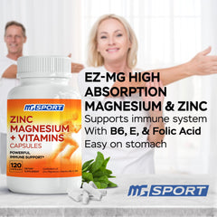 MgSport ZMA label closeup emphasizing zinc, magnesium, B6 and B9 blend.