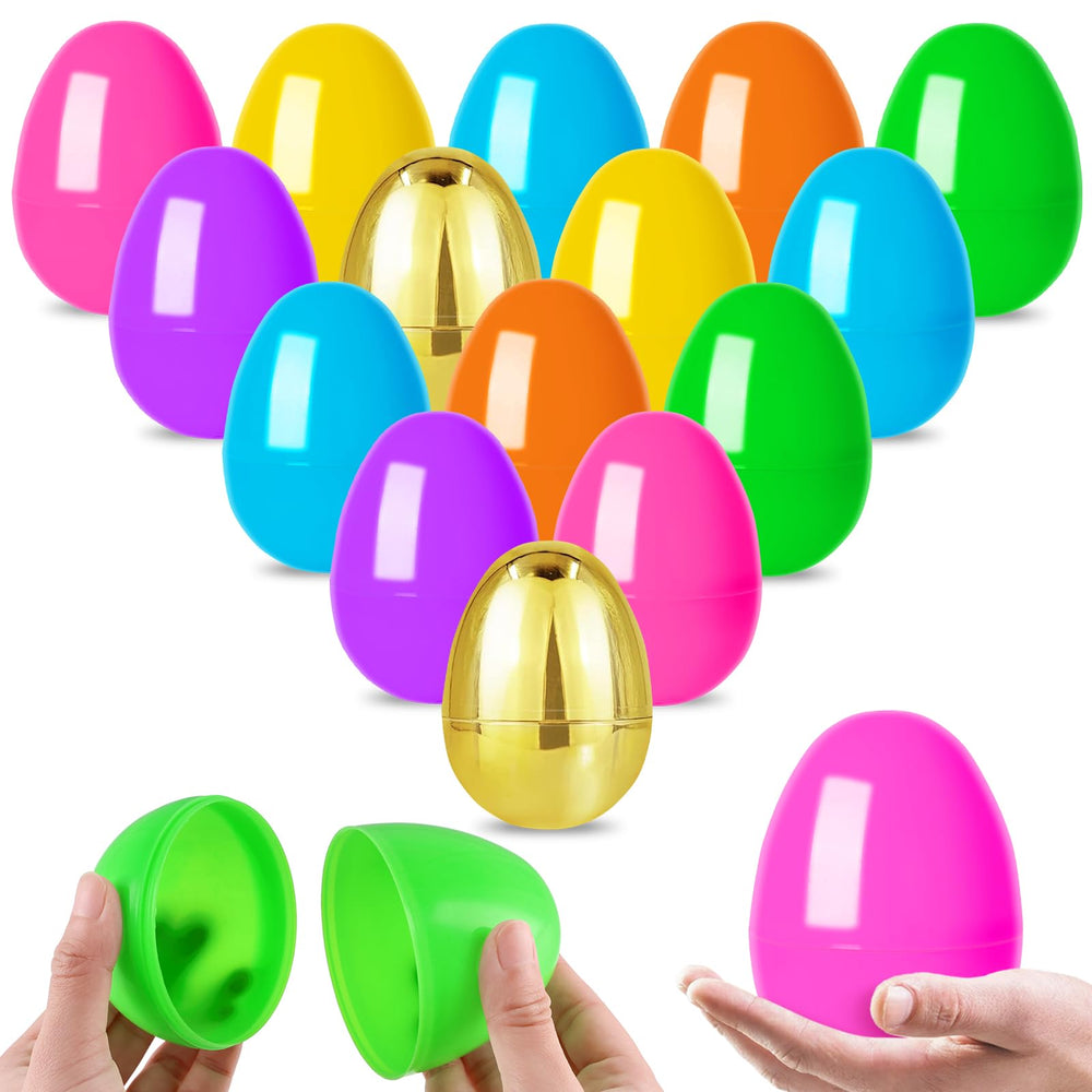 MGparty 50pcs large fillable Easter eggs in a colorful set for engaging hunts.