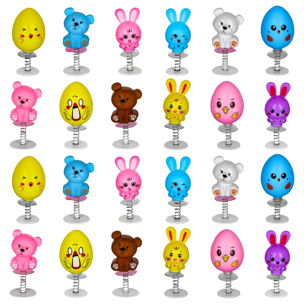 MGparty Easter jumping popper bunny in bright colors for lively Easter basket fun.